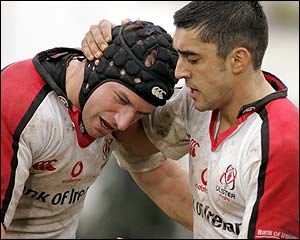 Humph and Soupy, scorers against Stade. 11the December 2004