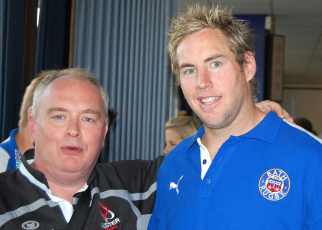 Dewi with Butch James, Bath Rugby Dewi with Butch James, Bath Rugby