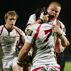 David Pollock, Tom Court, Andrew Trimble. Ulster Rugby